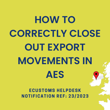 How to correctly close out export movements in AES